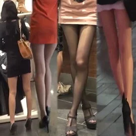【HD動画】ハイヒールにミニスカのパンスト生脚なお姉さんを尾行 5人