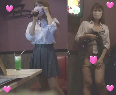 【個撮】超可愛い菜奈ちゃんのバカノリカラオケ!パンチラだのブラチラだのイラマだの