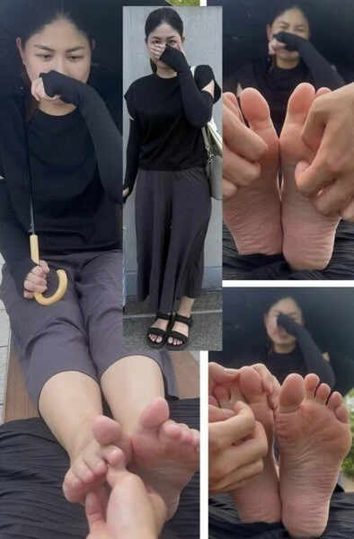 30代主婦美女激弱24.5cm足裏くすぐり両足比べ!5分27秒