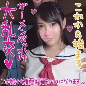 【集団ぶっかけ】ド変態集団と美乳ちゃんが遭遇するとこうなるww 可愛いお顔がザー