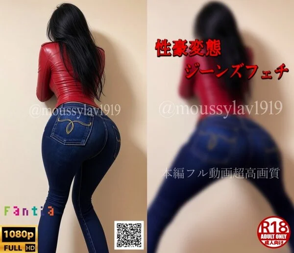 【高身長女子】赤色レザージャケット&スキニージーンズ!脳汁と精子ドバドバ出る強烈