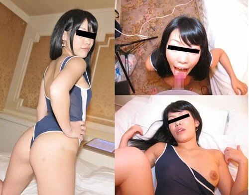 スクール水着姿の女子大生のフェラを堪能した後でズッポシ膣奥挿入