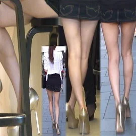 【HD動画】デニムミニスカにピンヒールの綺麗なお姉さんを追跡