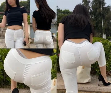 【フルHD】巨乳デカ尻さん!脚を上げたらTバックがはみ出て