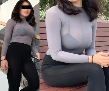 【高画質】揺れる!透けブラ巨乳