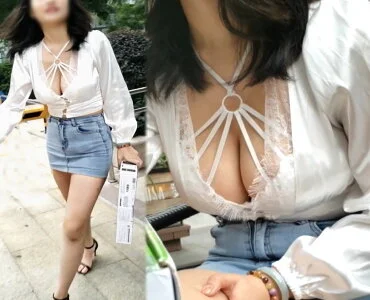 【高画質】爆乳!歩く振動で強烈な乳揺れ!