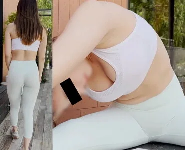 【高画質】休憩中のジムの巨乳・美尻さん