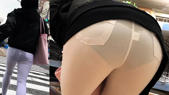 【FHD 60p】女子大生のお尻:ここにもいた!透けすぎJDちゃん…