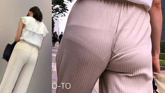 【FHD 60fps】お姉さんのお尻:強風+リブパンツがエロ過ぎた!①