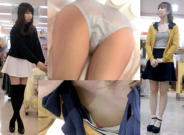 美人店員2人収録!可愛いお顔もパンツも乳首も丸見え!恥ずかし大開脚ありの恥辱パン