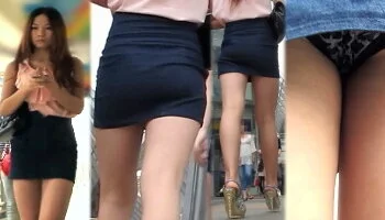 【フルHD】OLのPラインにパンツ!ミニスカ・ピンヒール