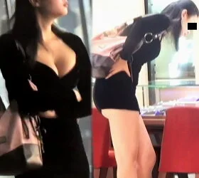 高画質 爆乳さんのスカートめくれてプリ尻が!