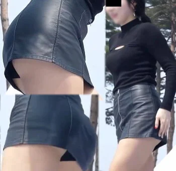 高画質 レザー肉尻ミニスカさんをローアングルで!