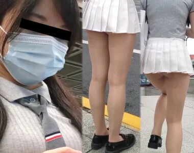 高画質 パンスト・ローファーの下尻丸見えミニスカ