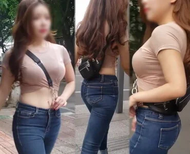 高画質 超美人!乳揺れ巨乳の美尻にブラ線