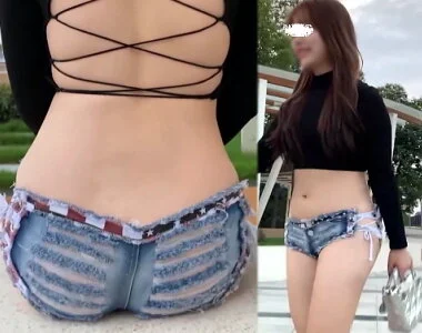 高画質 まさかの短パン直ばき!街を歩くデカ尻美人
