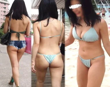 高画質 海水浴に向かうハミ尻さんがビキニに着替えたら