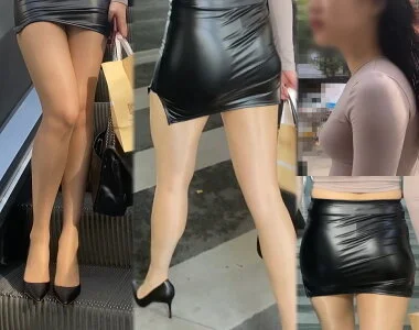 高画質 タイトミニのパンツライン尻!パンスト 美人2