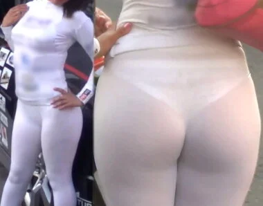 【フルHD】透けたレースのパンティーのキャンギャルさん2!