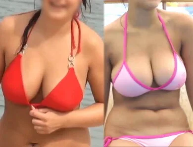【フルHD】プールとビーチの乳揺れ巨乳