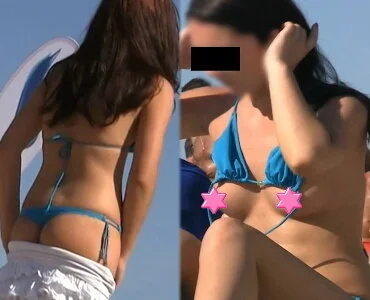 【フルHD】海水浴場で突然ブラを外して!6 ノーブラTバック尻!