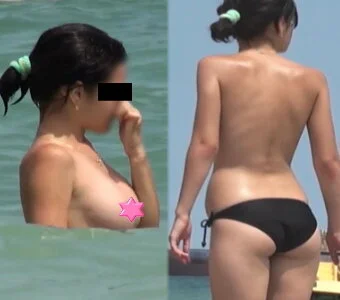 【フルHD】海水浴場で突然ブラを外して!24 ノーブラ乳揺れ