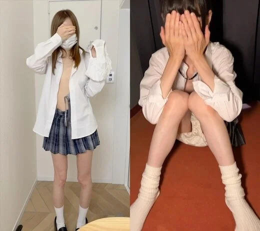 【下着買取現場】「あいな」「細いけどおっぱいあって白くて乳首はピンク」2名分完全