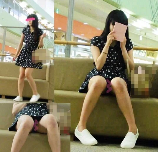 ■■かわ私服■■のパンチラ 白黒のかわいいぱんつを対面ベンチで【HD】