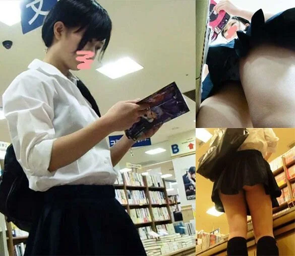 本を立ち読み中のちびっこアイドル パンチラ ロング動画②【HD】