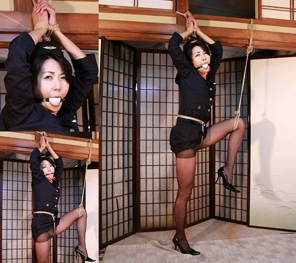 AY28 キャビンアテンダント彩香 苦悶の連続ボールギャグ Part2