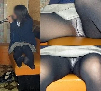 【女子〇生×黒タイツ】■■■撮影!匂う黒タイツと透けるパンツ