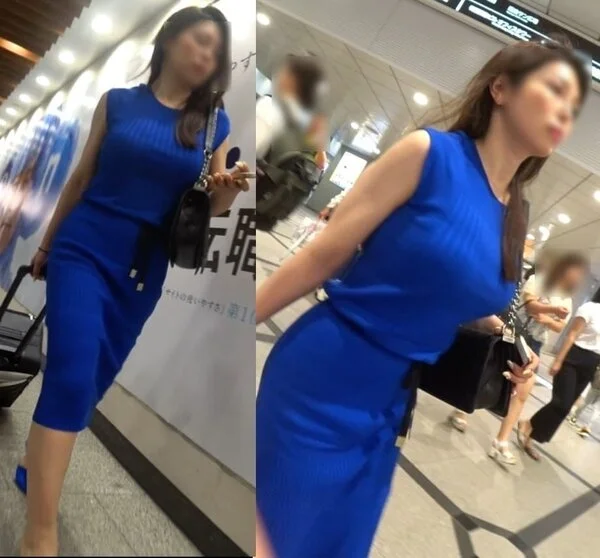 色気の塊!CA風の美貌に爆乳ワンピの黄金比率美女!