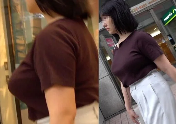 稀に見る豪乳ロケット乳な美女のニット豪乳!