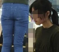 【FHD】お尻動画03 デニムパンツが濡れてる長身■■を舐め回すように追っかけ撮