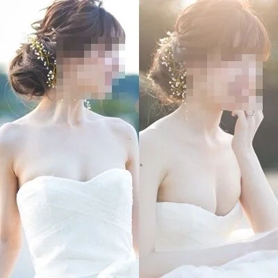 素人女性90 おっぱいがマジで見えそうな清楚美人な花嫁さん