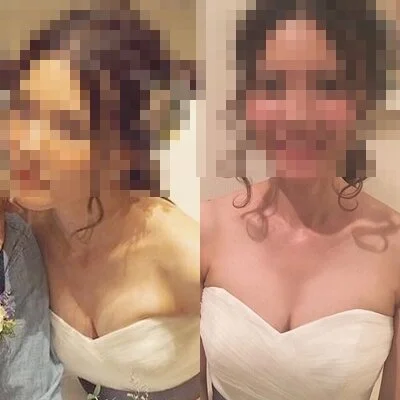 素人女性112 谷間もすごい!見えそうなウェディングドレスの清楚美人新婦さんです