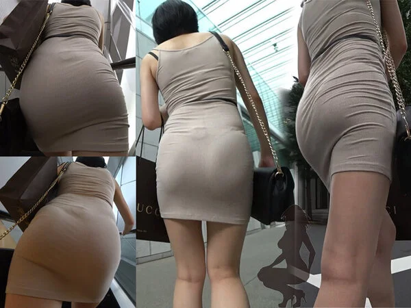 【着衣:ボディコン】美白美肌の細身でプリケツがキレカワな真正M属性のウェディング