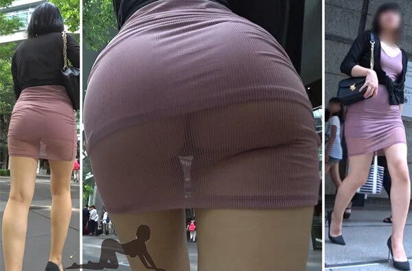 【着衣・ボディコン風】スーパームーンの如くまん丸な桃尻OLさん♪今から最高級フカ