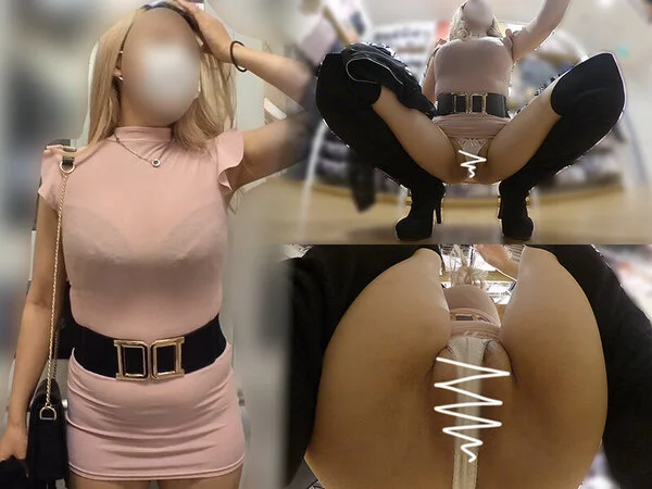 《新価格》【後編】エグい食い込みパンチラを魅せ付けるセクシー巨乳ギャル♪透け感も