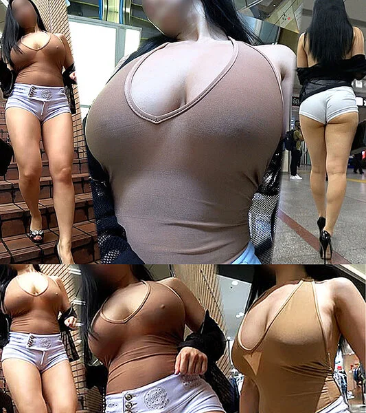【Kカップ爆乳】ノーブラ勃起乳首の爆尻グラマラス美女!!規格外のダイナマイトBO