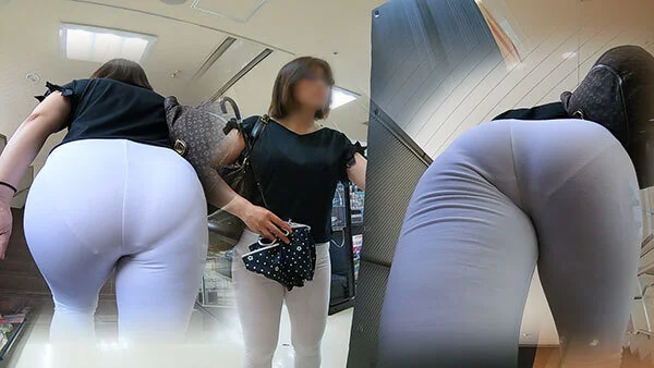 【FullHD】高級なパンティーどころか「デカ尻ワレメ」まで透けるツン面メガネの
