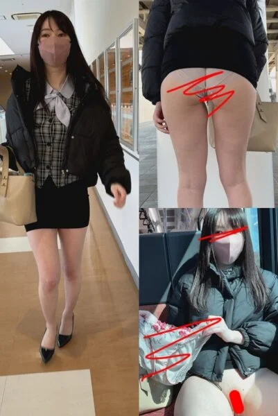 (顔モ無し)受付嬢お姉さんのパンチラ☆