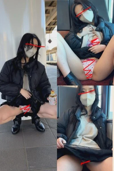 (顔モ無し)ハートの可愛い下着を見せるギャルちゃん☆