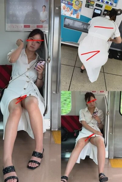 (顔モ無し)白ワンピのゆるふわお姉さんのパンチラ☆