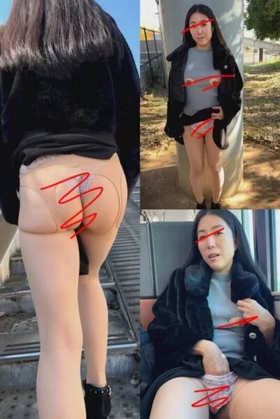 (顔モ無し)アラフォー人妻露出パンチラ☆