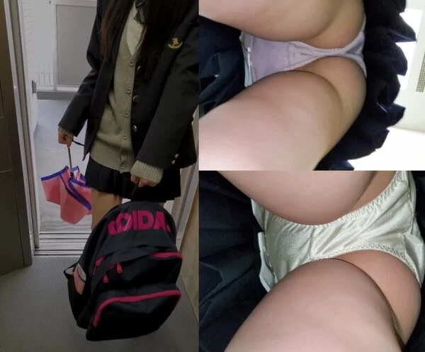 【逆さ撮り】制服美■■ エレベーター逆さパンツ【本編顔出し】