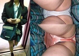 【逆さ撮り】制服美■■ エレベーター逆さパンツ-12【本編顔出し】