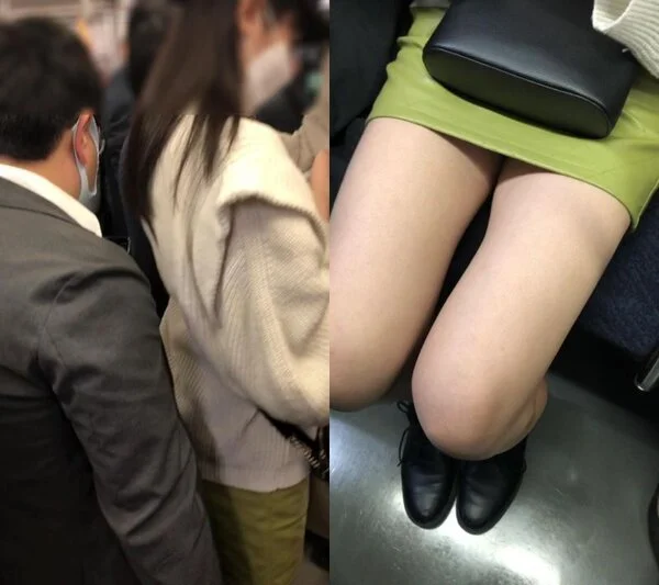 押しつけ■■に狙われた生足美脚のミニスカお姉さん