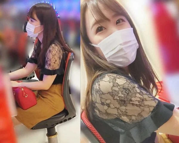 【パチ負け女】【交渉■■■】新宿区T店/牙◎コーナー常連のタイトスカート美脚OL