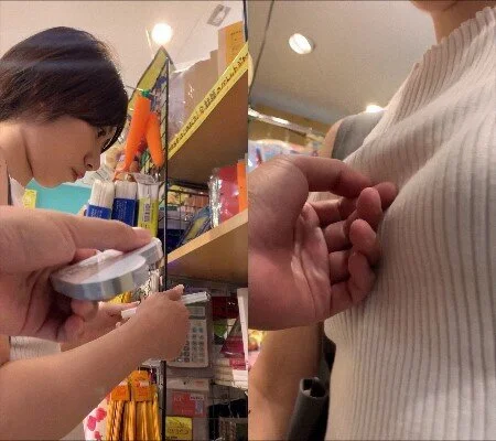 【おっぱい■■7】男達に視姦されまくっていた美人のおっぱいをすれ違い様に何度もタ